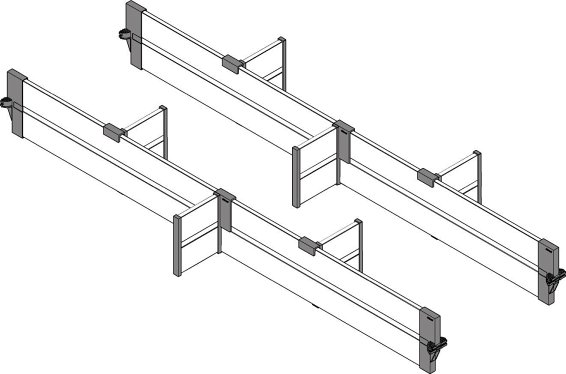 ORGA-LINE для TBX intivo, поперечные разделители 900/500мм, черн., к-т