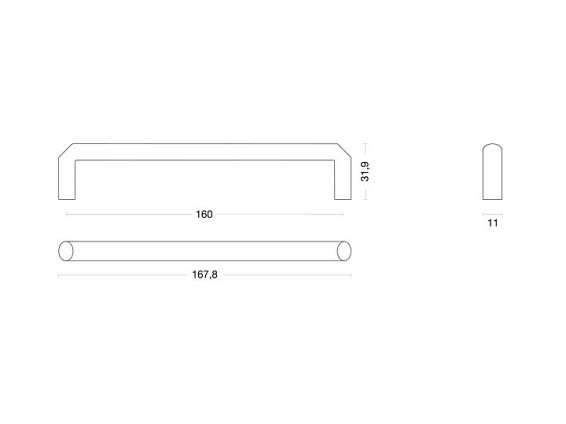 1457 мебельная ручка-скоба 160 мм титан