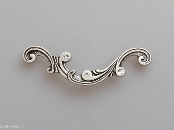 WMN726 мебельная ручка-скоба 128 мм состаренное серебро и кристаллы Swarovski
