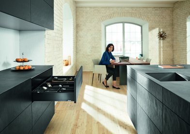 Ящик LEGRABOX pure (высота N 66,5, глубина 500 мм, до 70 кг), для тонких фасадов, терра-черный